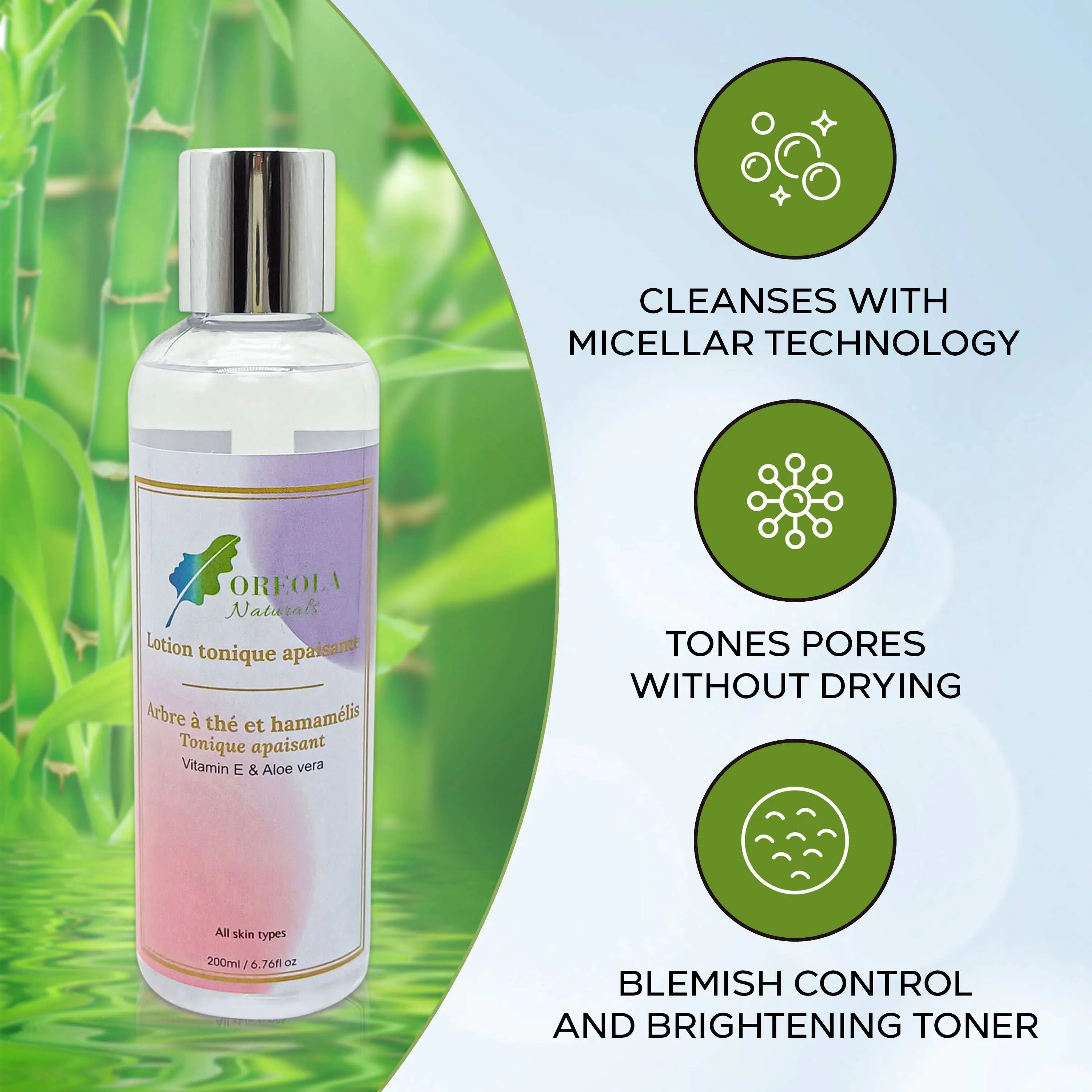 Witch Hazel, Tea Tree, & Aloe Vera Facial Toner 200ml /6.76oz